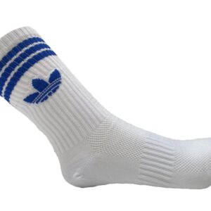 medias canilleras adidas blancas con logo azul