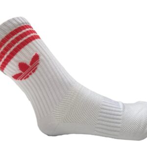 medias canilleras adidas blancas logo rojo