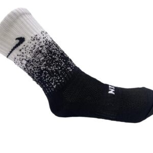 medias canilleras nike jaspeadas negras con blanco